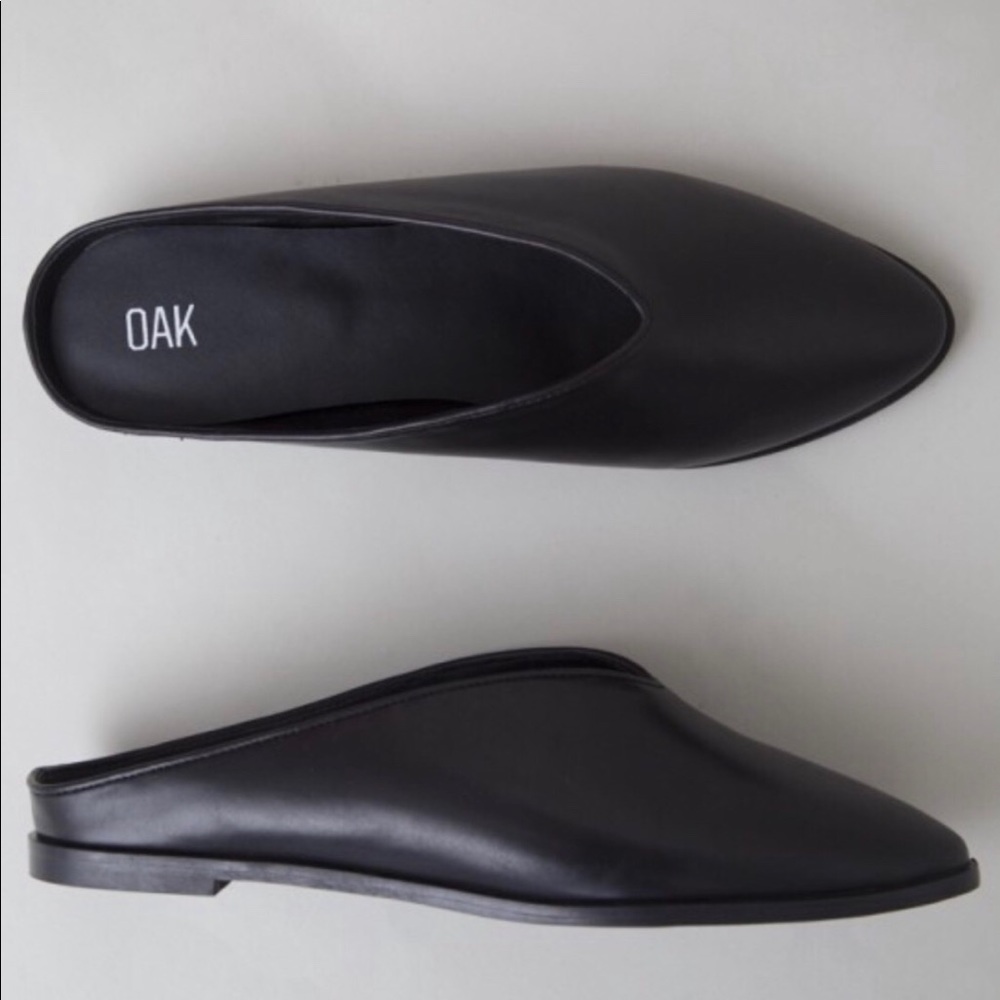 OAK NYC Seeley Mule In Black Leather 37/7